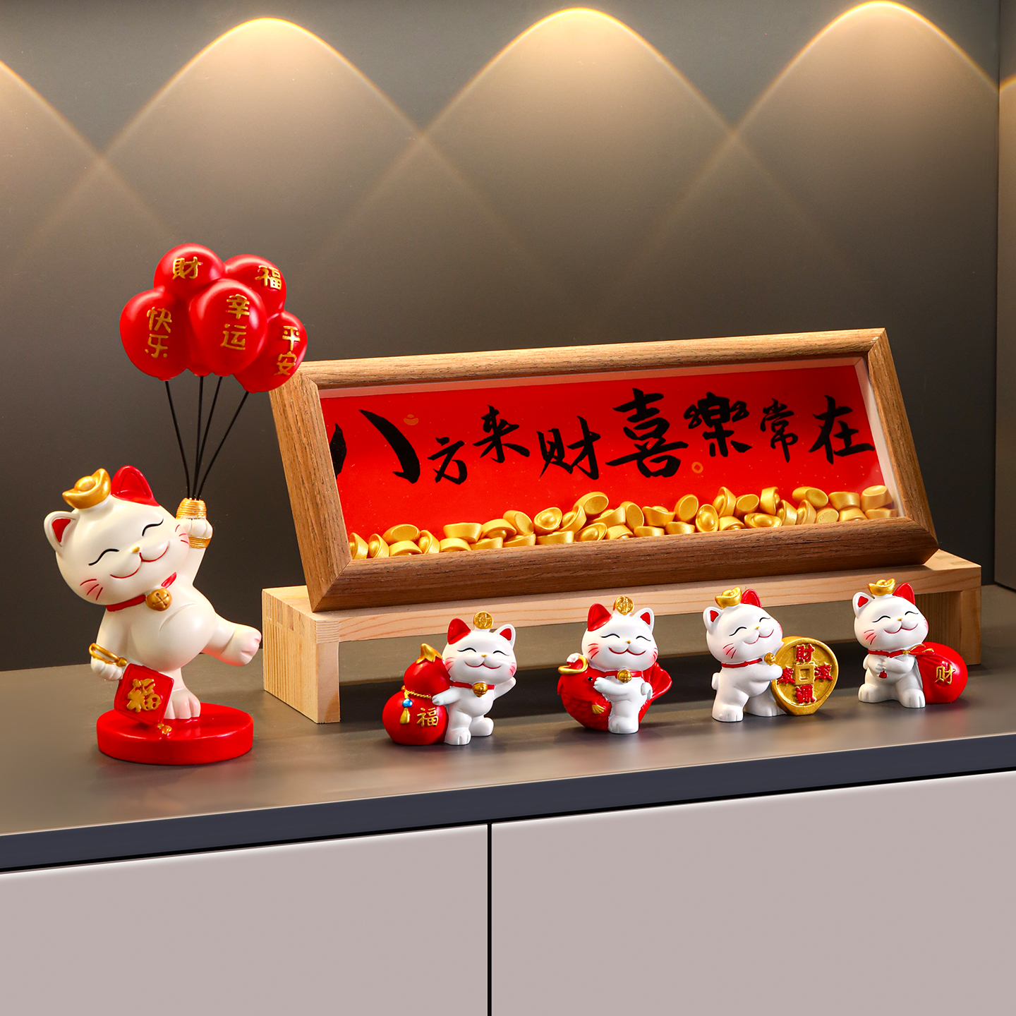 招财猫摆件入户门玄关装饰