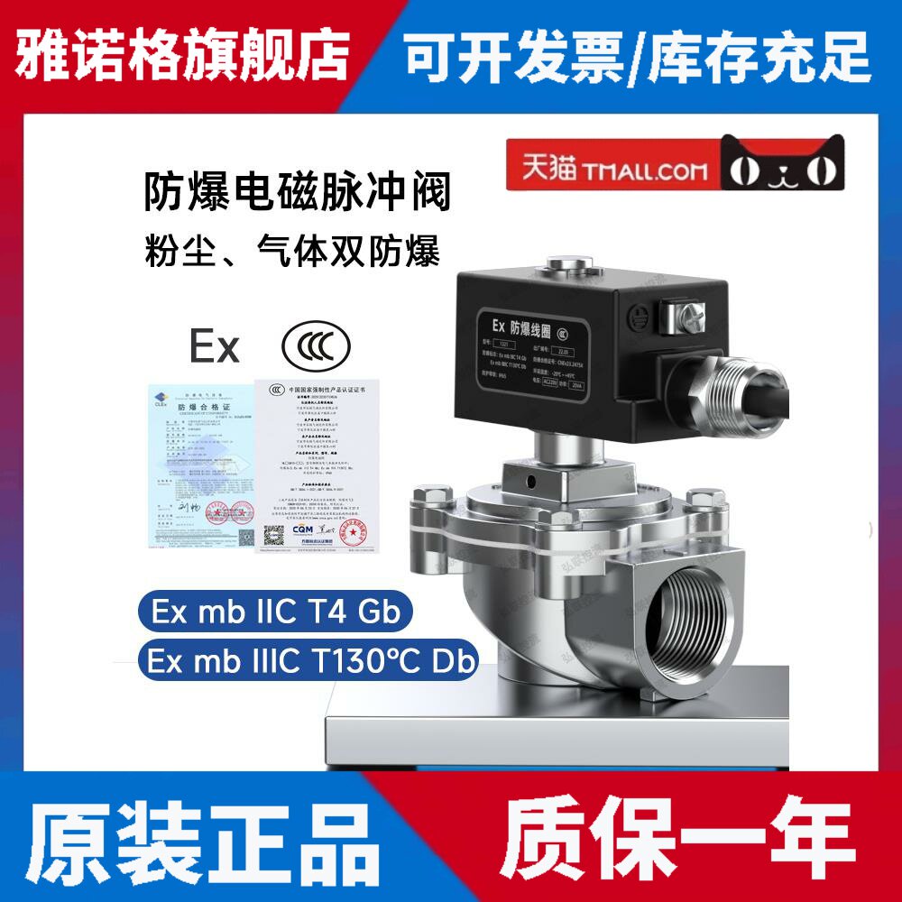 防爆电磁脉冲阀 除尘阀 DMF-Z-2520粉尘气体防爆6分 一寸220V 24V