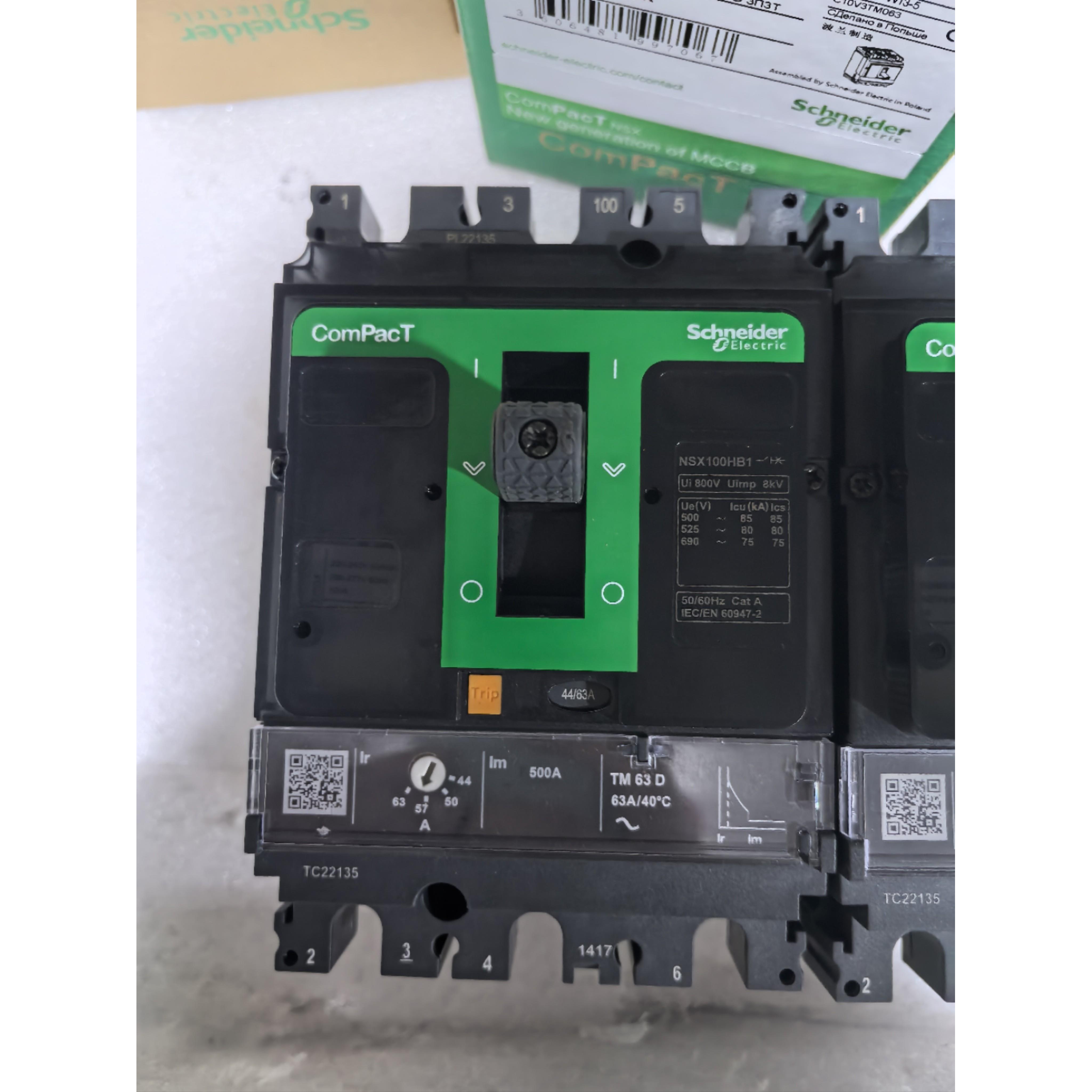 施耐德塑壳断路器NSX100 HB1 TM63A 3P C10V3TM063 80A 100A
