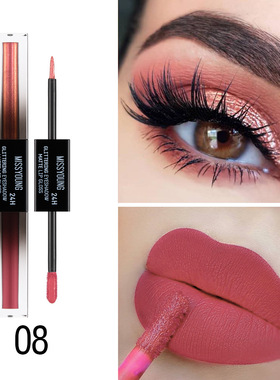 买2送1 欧美妆唇釉单色眼影双头唇彩珠光眼影哑光不沾杯液体口红