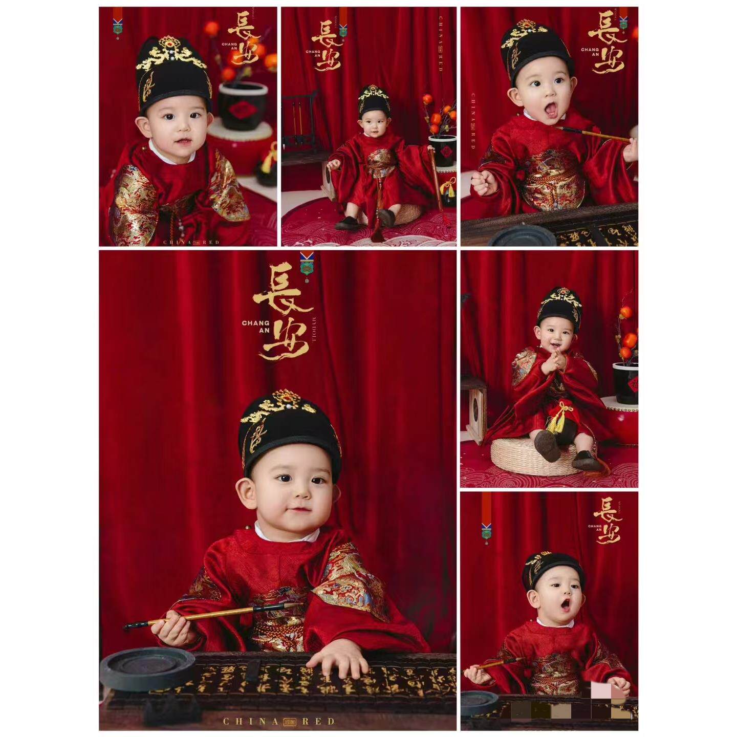 周岁礼服男宝宝春秋唐装中式男童一岁抓周生日宴汉服龙袍大褂旗袍