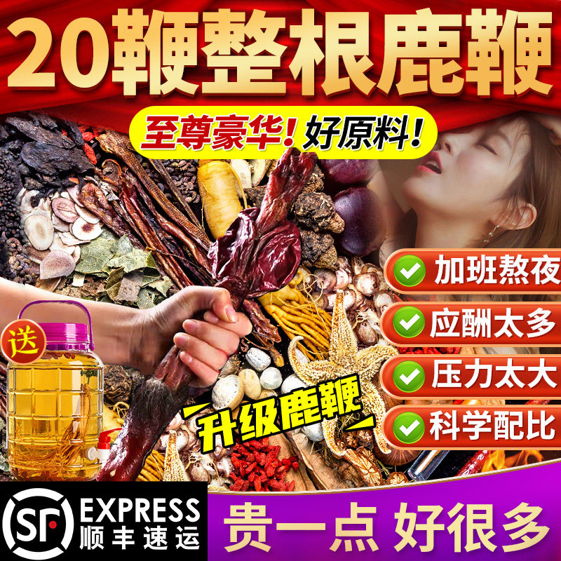 泡酒药材养生十全泡酒料滋补材料男性专用肾鹿鞭鹿茸大人参补酒药
