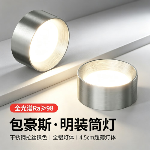 包豪斯明装筒灯复古工业风无主灯