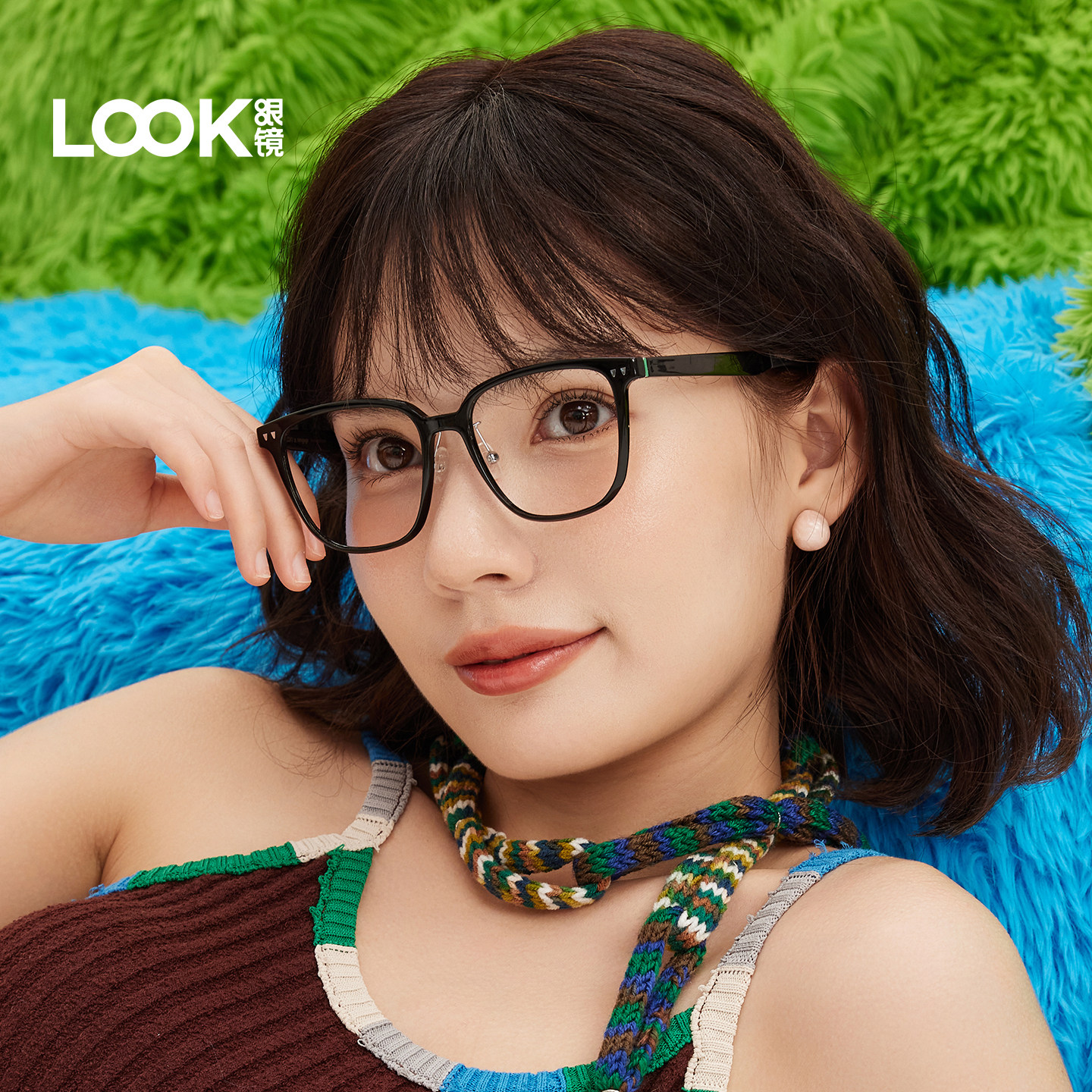 LOOK眼镜TR方型眼镜架可配度数黑框素颜潮流男女通用新光学镜