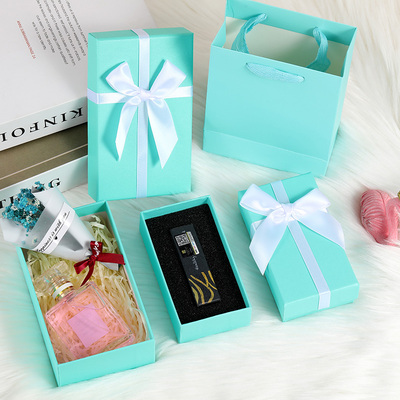 蓝色礼品盒包装盒口红盒香水盒