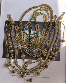 Vintage古着饰品monet trifari素金琉璃中古项链