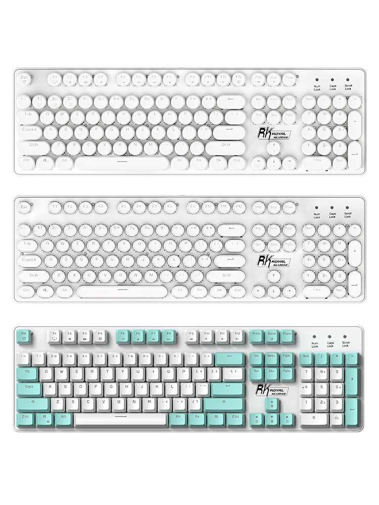 rk暗影无线机械键盘青轴茶轴红轴男女生办公复古朋克高颜值104键