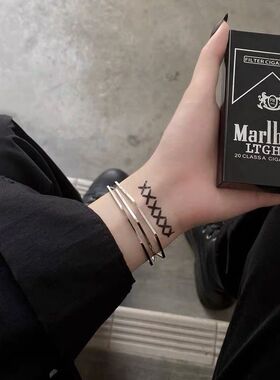 菱形闺中密友手镯开口高颜值ins小众设计个几何学生手环