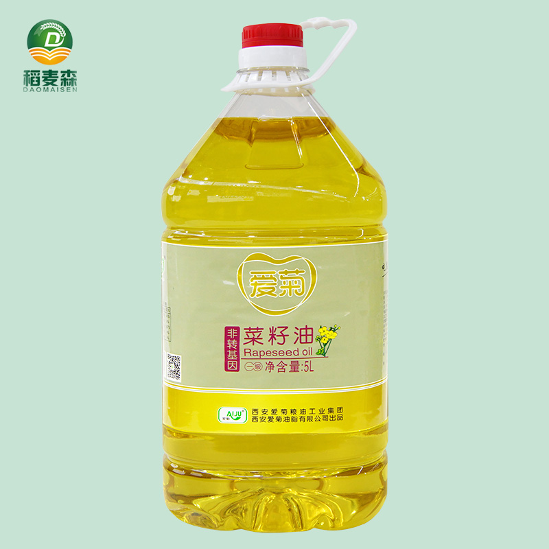 爱菊一级菜籽油5L 压榨食用油 家用大桶炒菜油