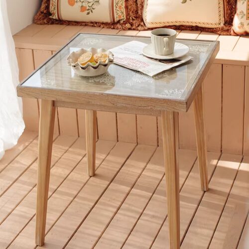 实木雕花玻璃面摩洛哥美式咖啡桌