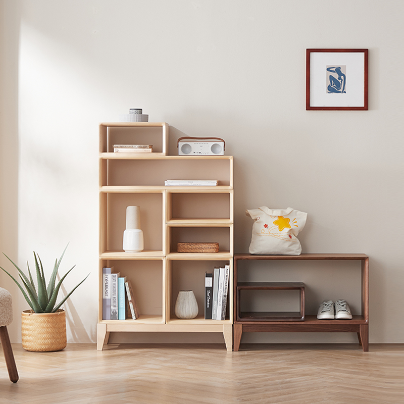 实木格子柜自由组合日式