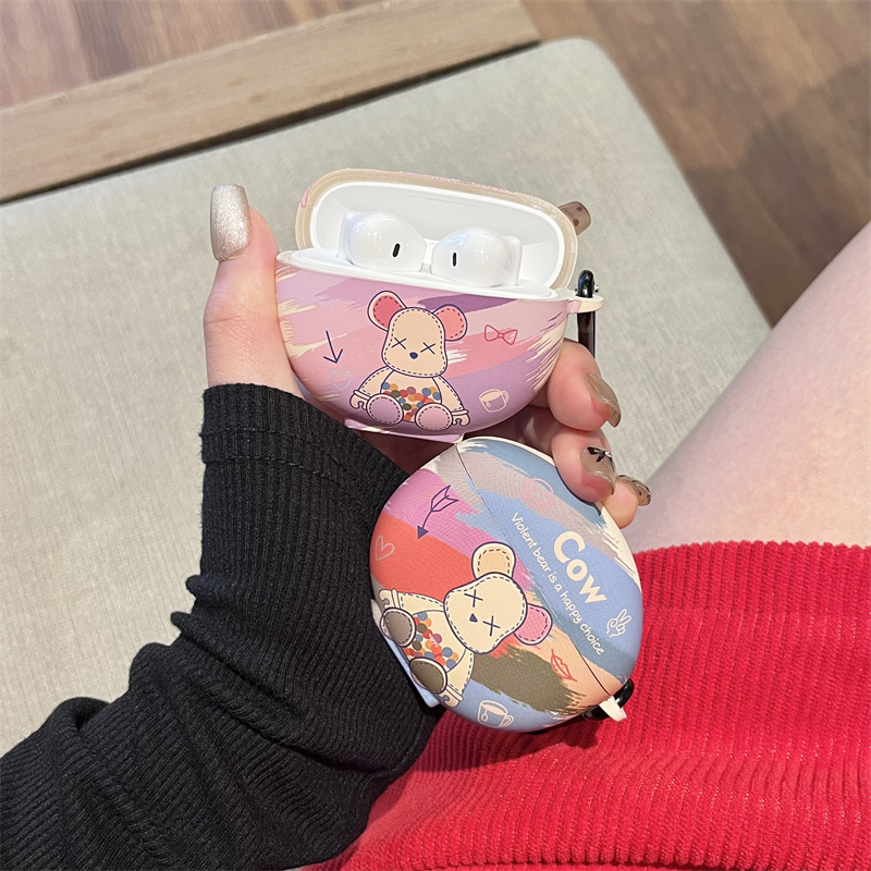适用荣耀Earbuds X7保护套新款Honor荣耀x7蓝牙耳机壳EarbudsX7盒女款earbus卡通可爱暴力熊情侣防摔硅胶软壳