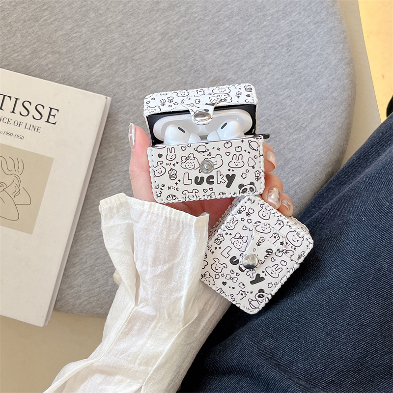 简约小众英文适用airpodspro保护套连体苹果airpods 3耳机套三代airpodspro2皮质软壳5代无线蓝牙耳机盒4代女