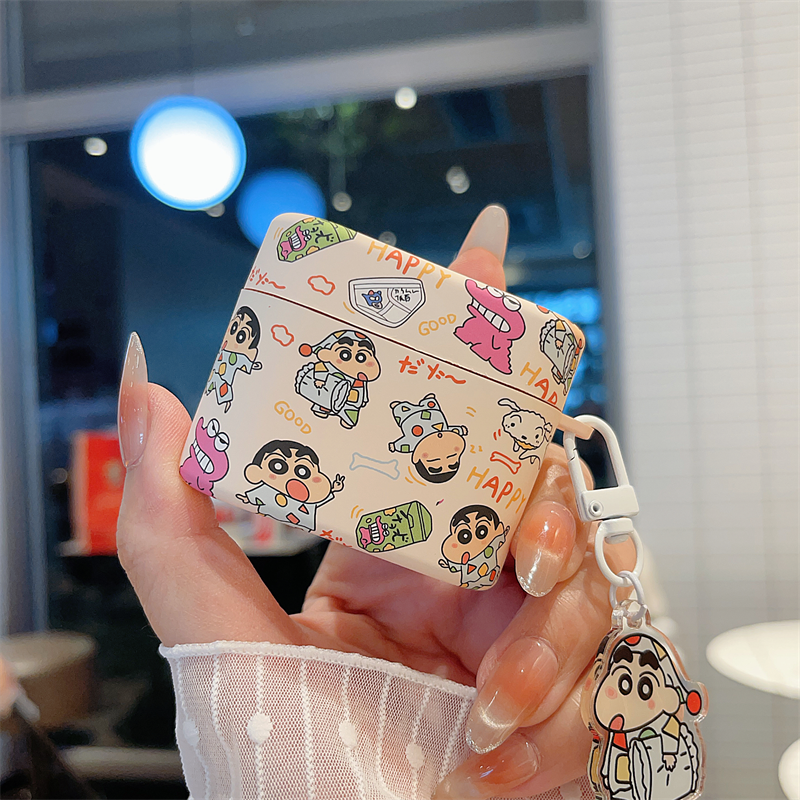适用弱水时砂earfeel i7保护套新款弱水时砂i5无线蓝牙耳机壳卡通蜡笔小新硅胶防摔earfeel i5耳机盒女款情侣 - 实物图