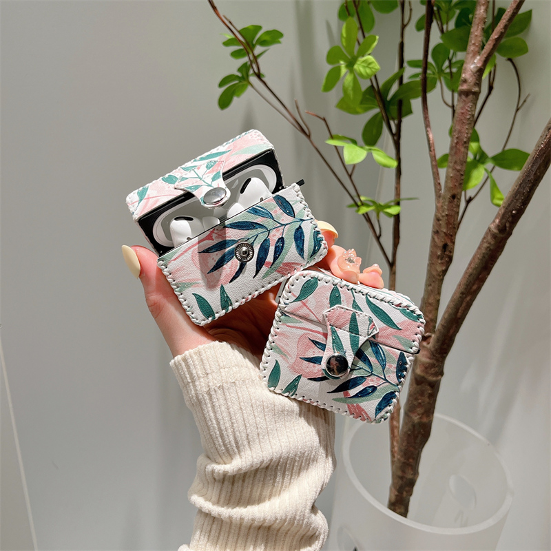 适用airpodspro保护套一体式小清新叶子苹果airpods3耳机套三代airpods2代硅胶软壳4代无线蓝牙耳机盒女款ins