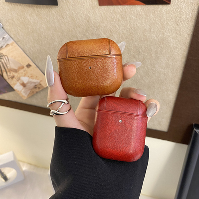 适用airpods3保护套新款连体airpodspro苹果耳机壳简约商务AirPods2三代盒皮质高级第二代pro2蓝牙耳机套5代1