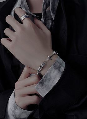 钛钢手链男潮高级感ins小众设计男士饰品冷淡女首饰嘻哈男款手串