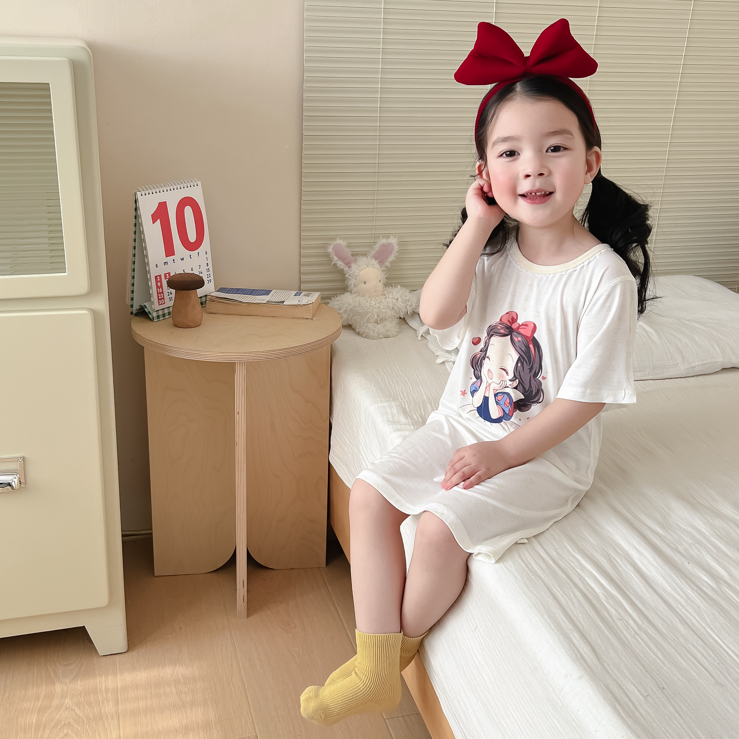 女童睡裙莫代尔儿童睡衣夏季卡通公主风宝宝家居服家居裙薄款短袖