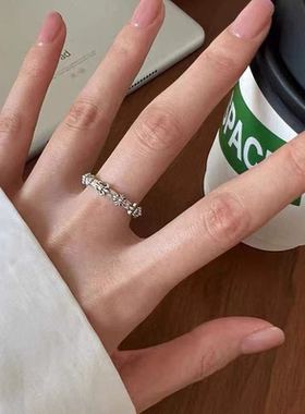 s克克鸢尾开口戒指女轻奢小众设计精致高级冷淡风复古