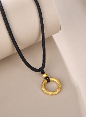 平安祥云箍棒平安扣吊坠项链情侣闺蜜轻奢复古项圈男女七夕礼物