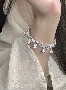 铃兰花手镯女款中式复古设计小清新百搭气质色手镯送闺蜜礼物