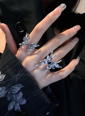 2024新款小众设计师高级感蝴蝶开口戒指女ins潮冷淡风个性食指戒