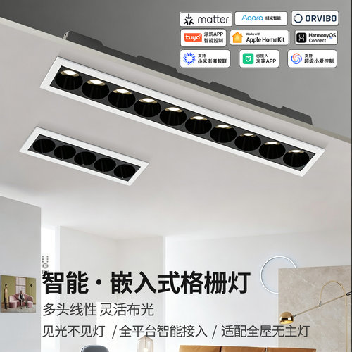 嵌入式深防眩智能护眼格栅射灯