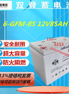 双登蓄电池6-GFM-85 12V85AH直流屏UPS电源医疗通信基站免维护EPS