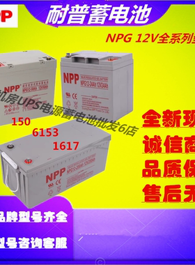NPP耐普蓄电池NPG12-17 12V17AH/20/24/38-250AH免维护阀控式UPS