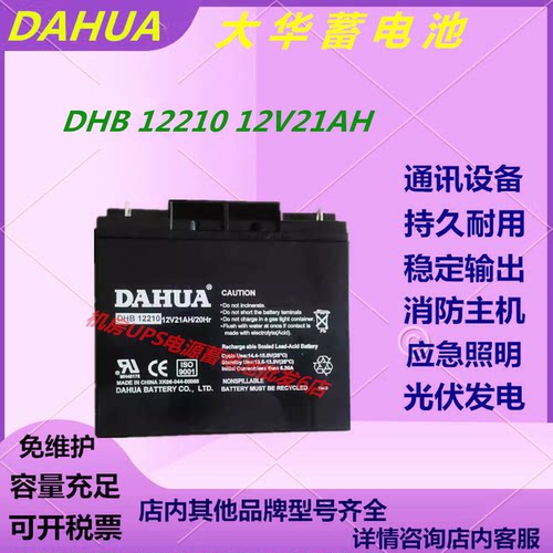 大华蓄电池DHB12210 12V21AH消防报警主机UPS电源免维护直流屏EPS