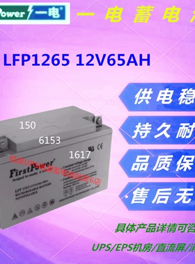 一电蓄电池LFP1265 12V65AH直流屏UPS电源机房免维护阀控式基站
