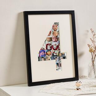 20261岁2岁宝宝成长相框16寸实木摆台20寸数字卡纸周年纪念画框