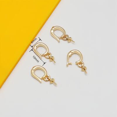 202614K包金保色卡扣吊坠diy手工饰品瓜子扣手链项链扣头链接吊坠