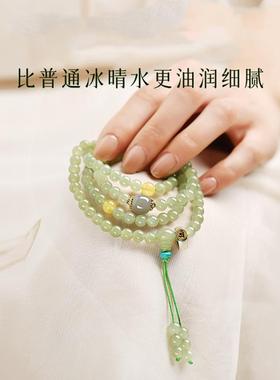 2025天然和田玉多圈手串女108颗佛珠本命佛手链念珠中式轻奢小众