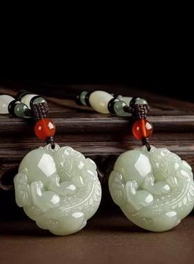 2026双面貔貅吊坠玉石平安扣双面钥匙扣招财转运汽车挂件男女高档