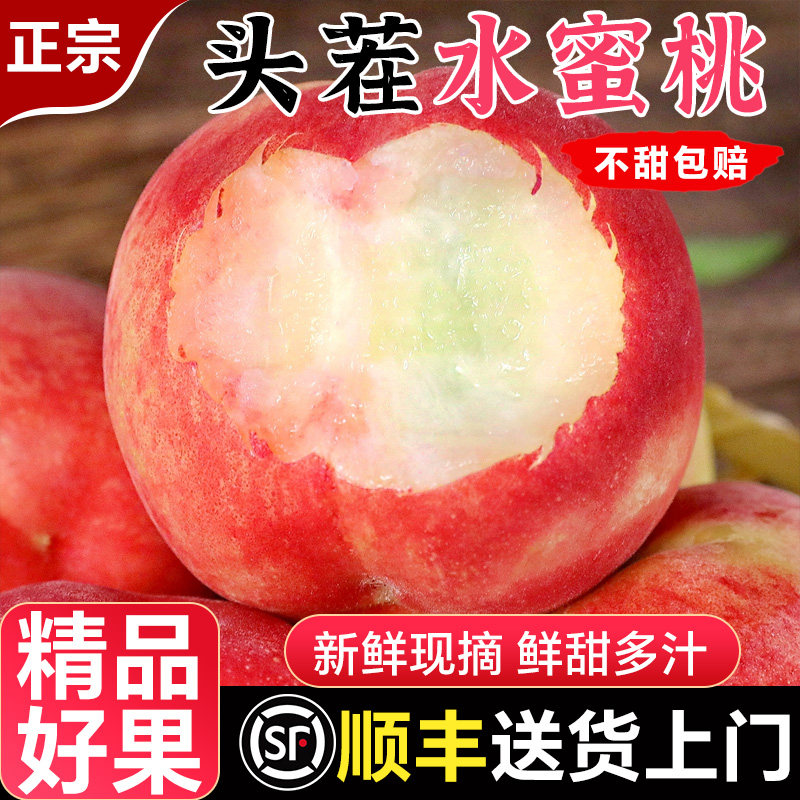 正宗春雪水蜜桃新鲜水果桃子当季整箱礼盒现摘5斤脆桃子顺丰包邮