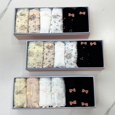 秘语内裤女士棉感泡泡蕾丝舒适中高腰平角内裤53127/53128/53129