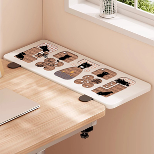 桌面延长板置物架电脑桌手托支撑架键盘收纳架加长加宽实木木板