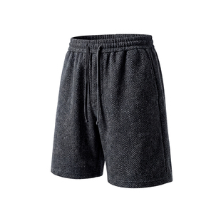 小香风针织短裤男款夏季黑白斑马纹裤子爆款高级感宽松休闲五分裤