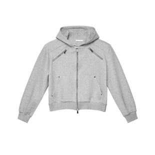 金属拉链解构垫肩卫衣外套男春秋美式高街潮牌高级感短款重磅夹克