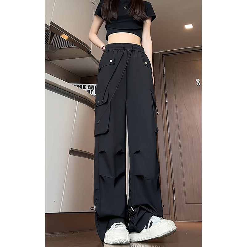 美式工装直筒裤男款秋冬季新款银狐绒加绒宽松防风防水登山冲锋裤