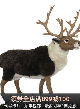 HANSA进口仿真驯鹿毛绒玩具儿童圣诞节礼物公仔家具摆件玩偶宝宝