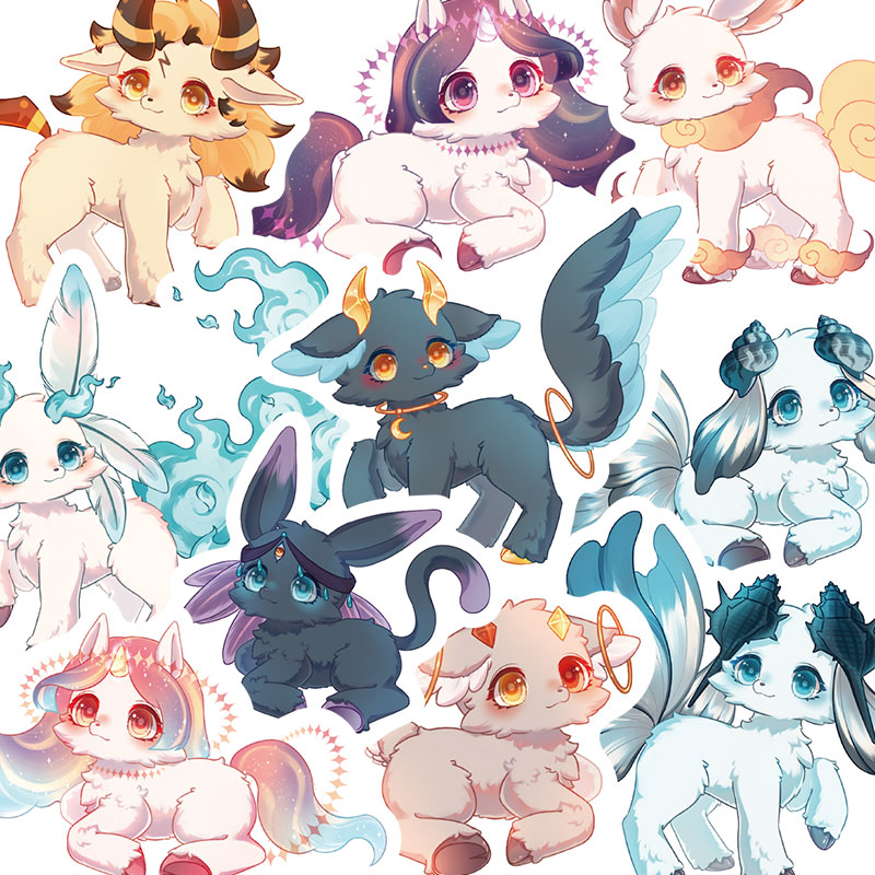 【拾乐原创】40张幻想生物贴纸