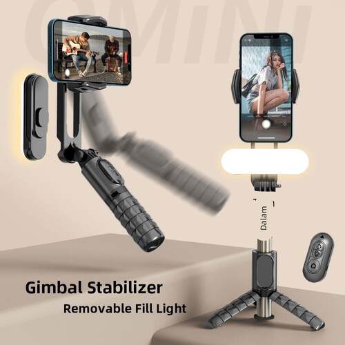 Handheld Gimbal Stabilizer Mini Selfie Stick Tripod with