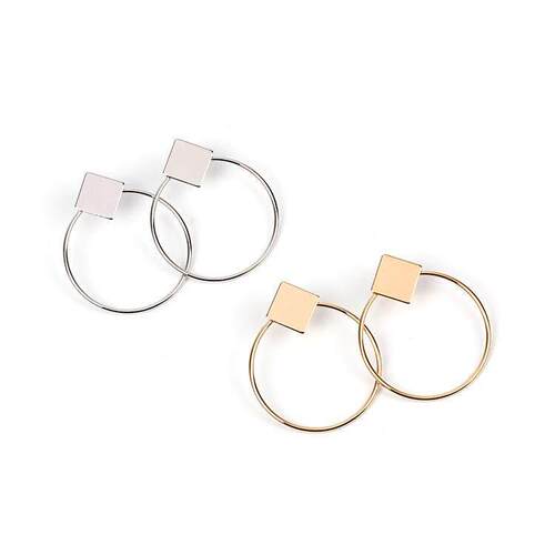Jewelry Geometric Square Large Circle Earrings Jewelry Sequi