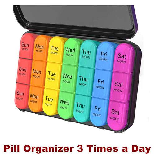 Pill Organizer 3 Times a Day Weekly Daily Medicine Case Box