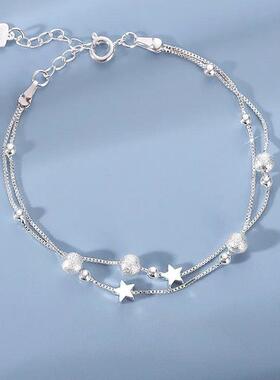 925 Sterling Silver Star Beaded Bracelets For Women Original