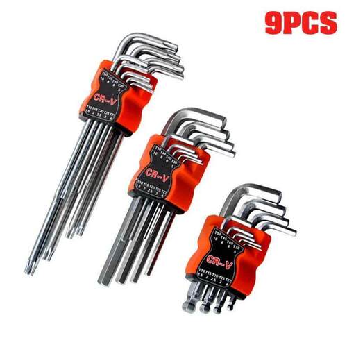 9PCS L Type Double-End Screwdriver Hex Wrench Set Allen Key