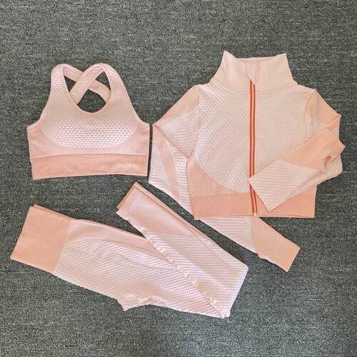 2/3PCS Seamless Women Yoga Set Workout Sportswear Gym Clothi