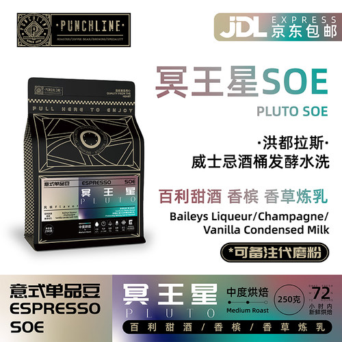PUNCHLINE 冥王星意式咖啡豆中度烘焙百利甜酒精品美式咖啡250g